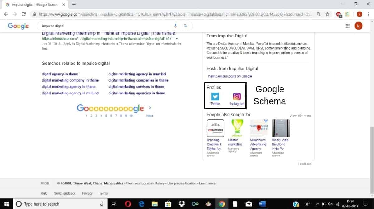 impulse digital google schema screen