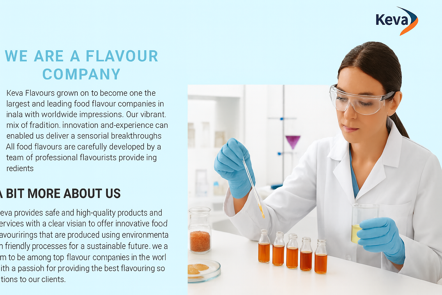 Keva Flavours R&D and flavour lab visual