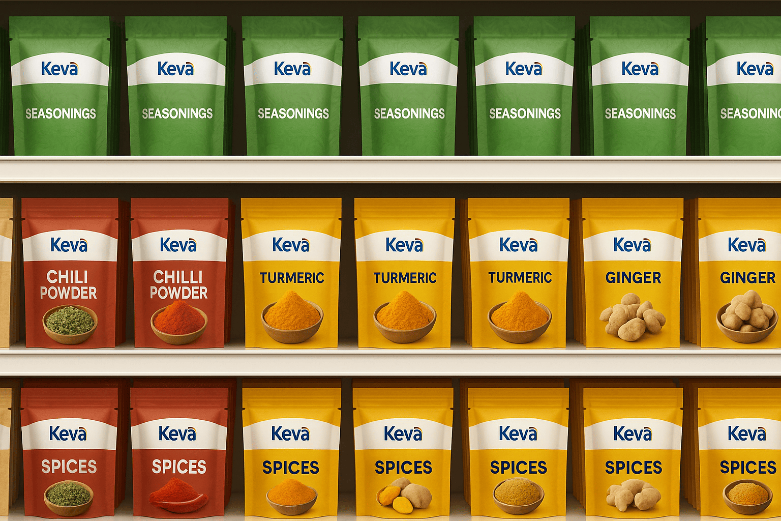 Retail shelves visual for flavour products